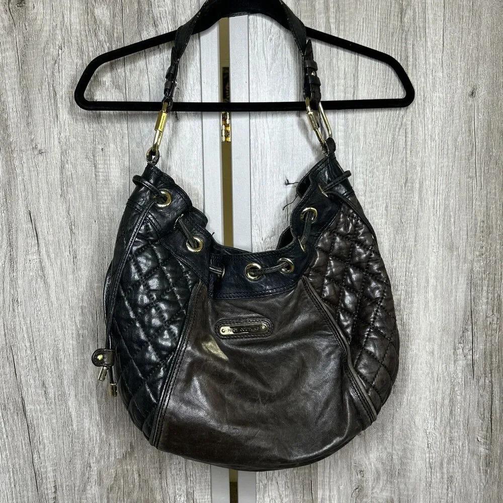 Y2K Juicy Couture Vintage Genuine Leather Shoulder Bag Shoulder Quilted - Picture 2 of 16